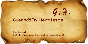 Gyermán Henrietta névjegykártya