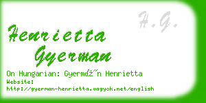 henrietta gyerman business card